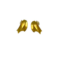 Erwin Pearl Vintage Satin Gold Pierced Statement Earrings