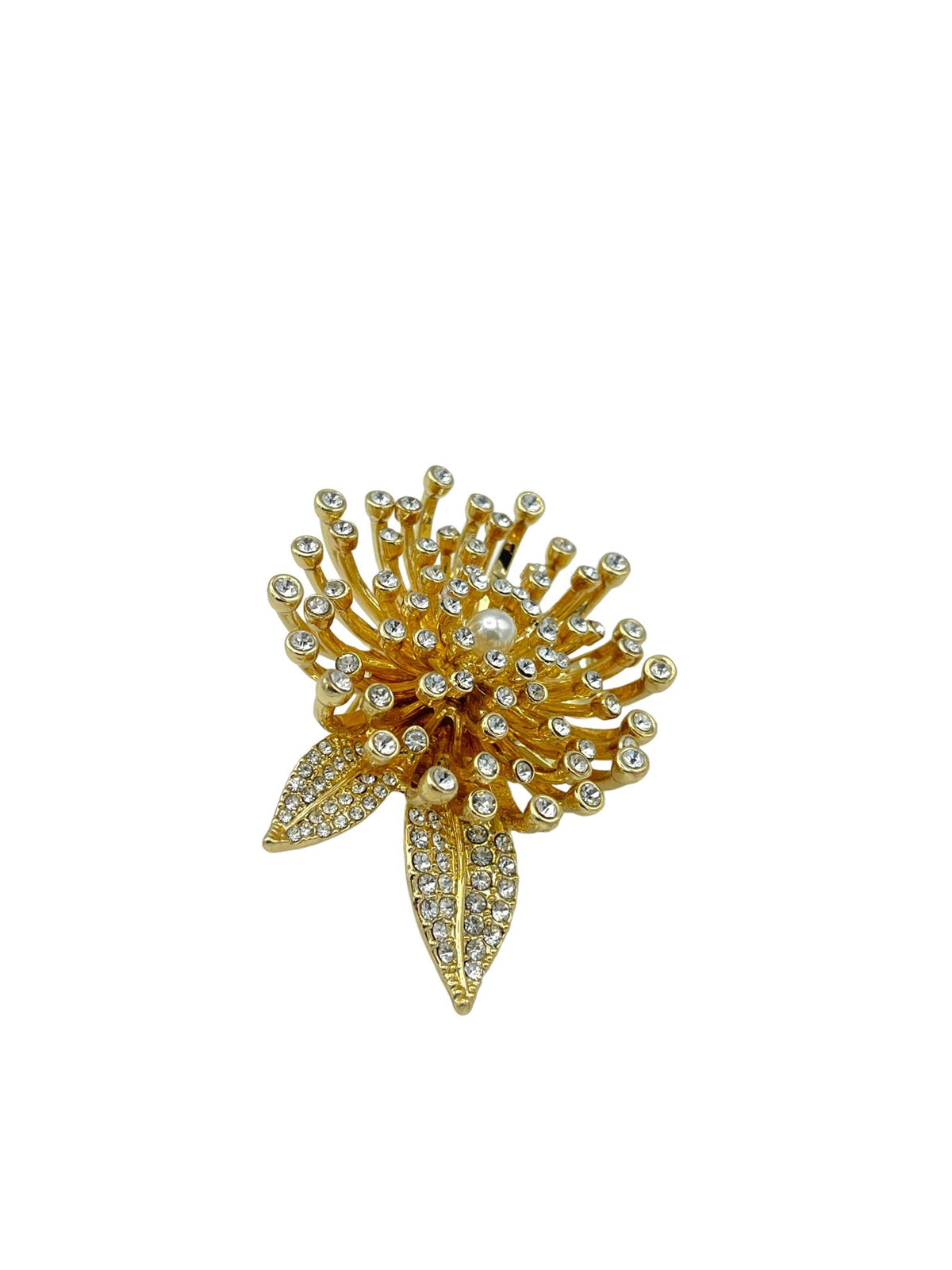 Anne Klein Gold Three Dimensional Flower Brooch - 24 Wishes Vintage Jewelry