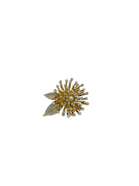 Anne Klein Gold Three Dimensional Flower Brooch - 24 Wishes Vintage Jewelry