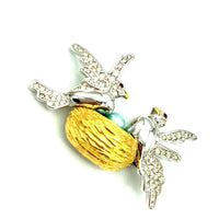 Joan Rivers Silver & Gold Figural Bird Vintage Brooch - 24 Wishes Vintage Jewelry