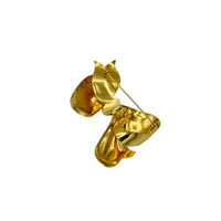 Monet Large Gold Three - Dimensional Bow Vintage Brooch Pin - 24 Wishes Vintage Jewelry