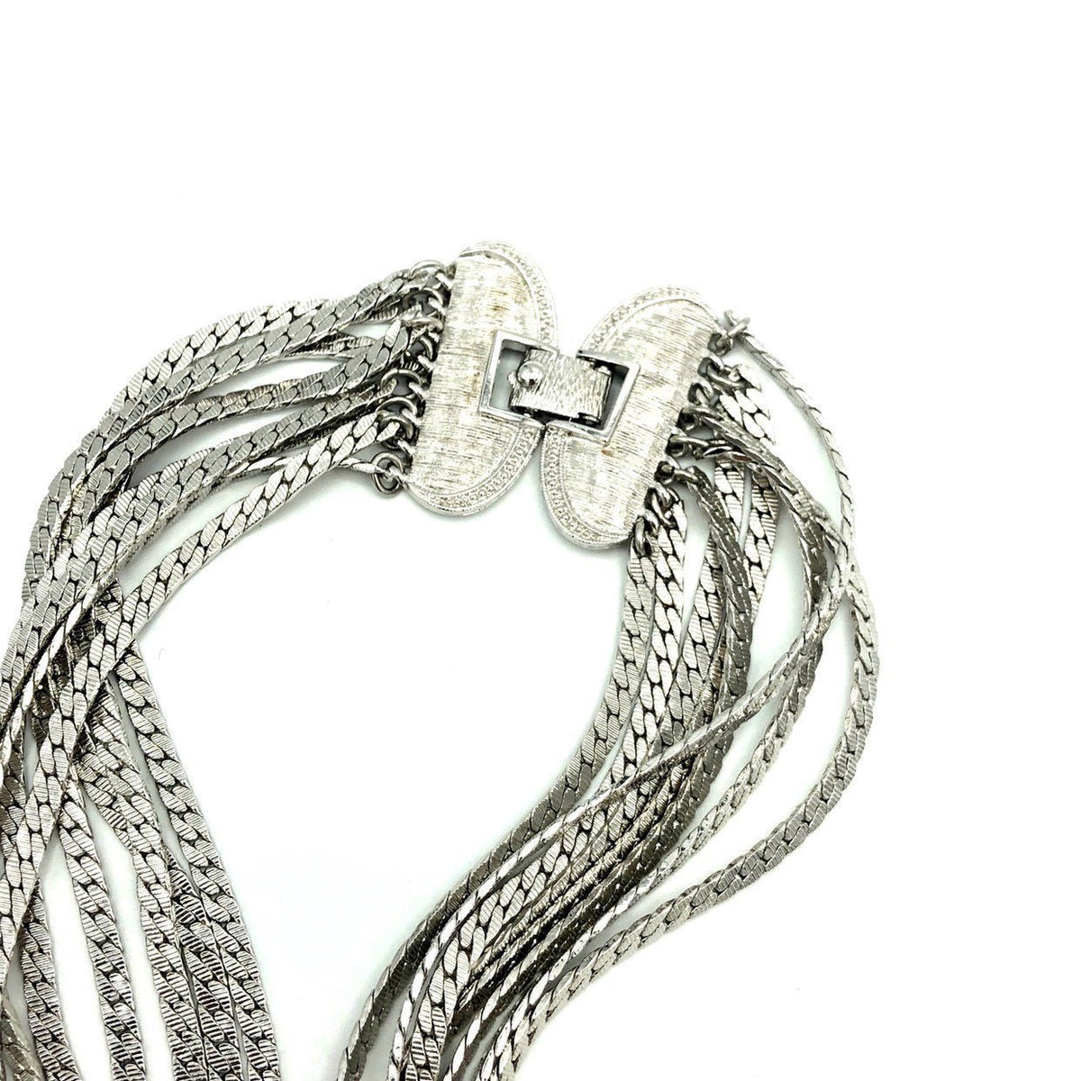Silver Monet Layered Long Multi - Strand Chain Vintage Necklace - 24 Wishes Vintage Jewelry