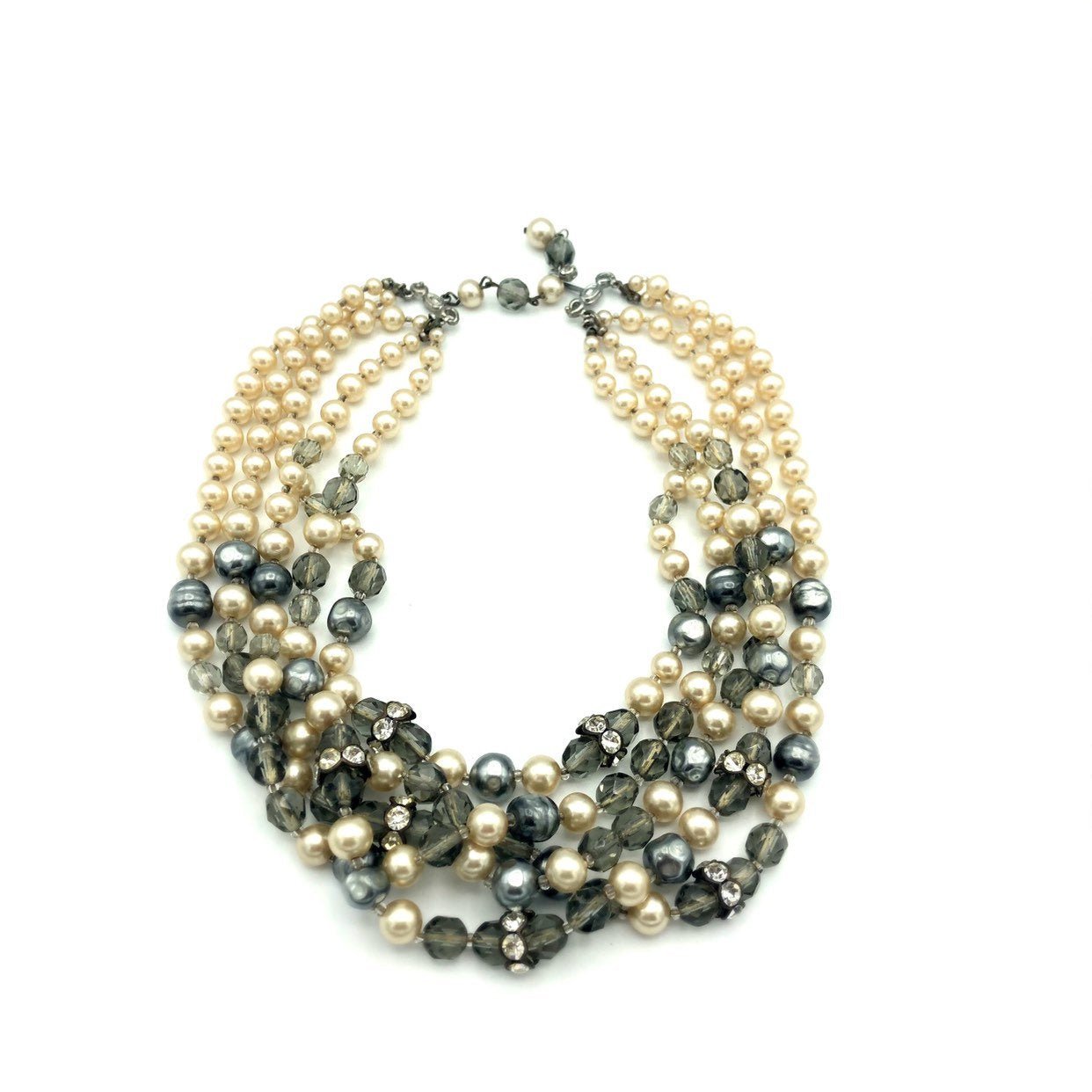 Stunning Multistrand Gray Pearl Necklace hotsell