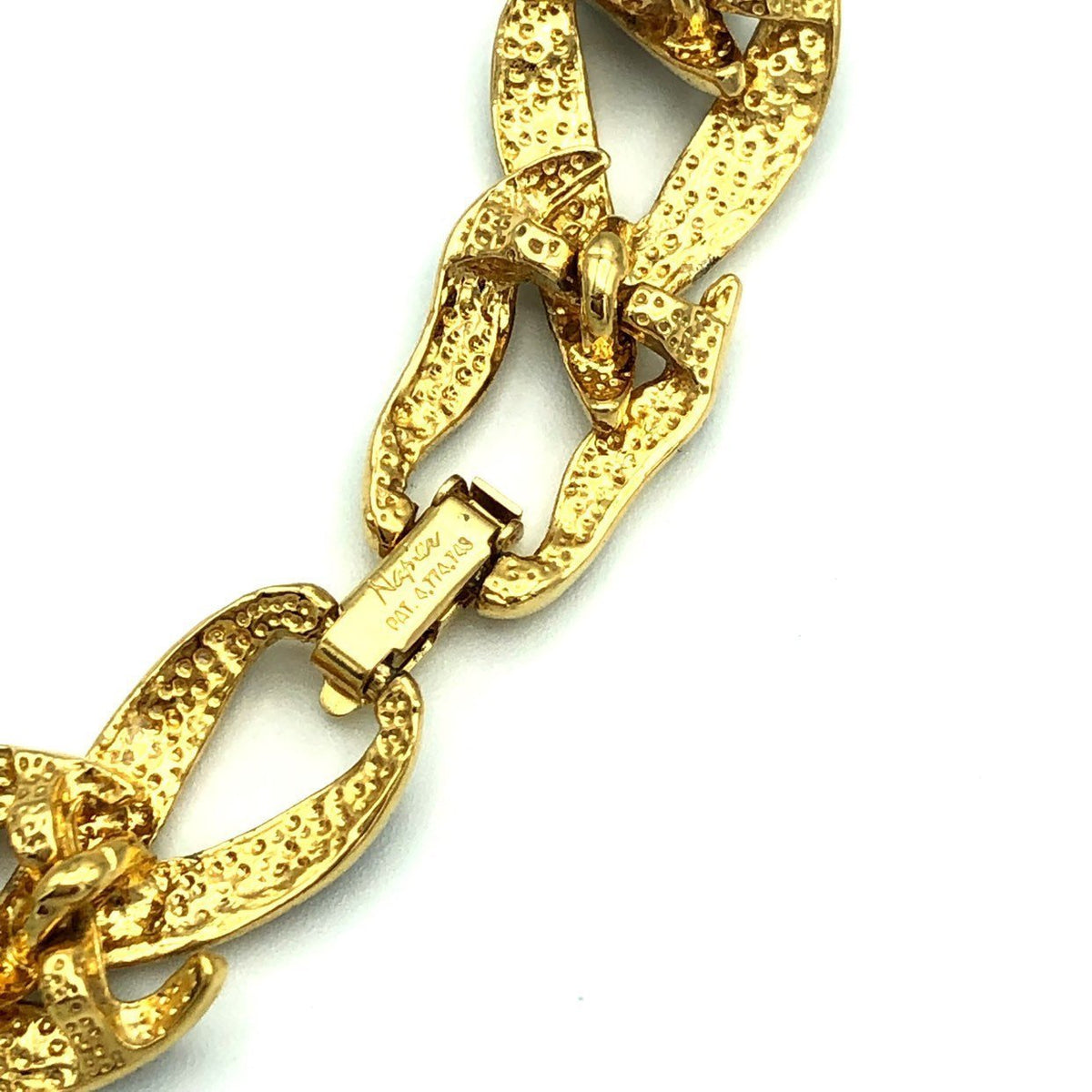 Vintage Napier Classic Gold & Black Enamel Link 'Riviera' Necklace - 24 Wishes Vintage Jewelry