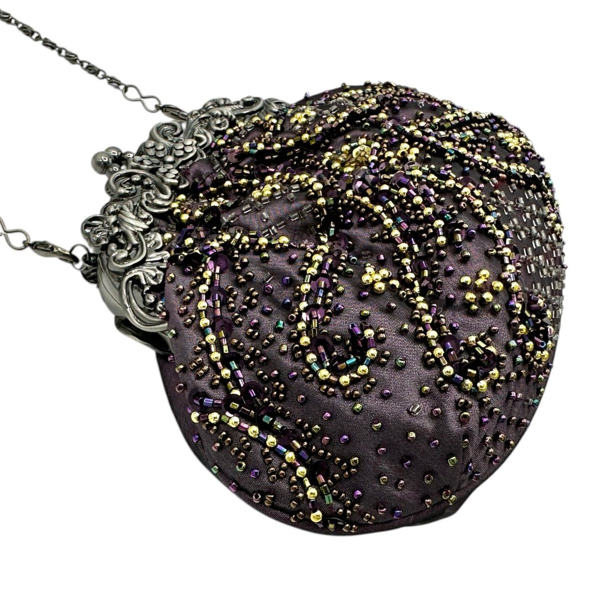 Vintage Purple Art Deco Style Beaded Evening Handbag by Carlo Fellini