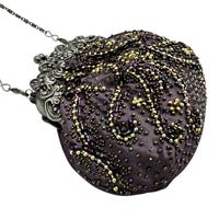 Vintage Purple Art Deco Style Beaded Evening Handbag by Carlo Fellini