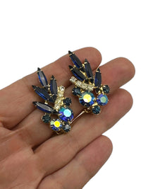 Juliana DeLizza & Elster (D&E) Blue Crawler Floral Clip-On Earrings