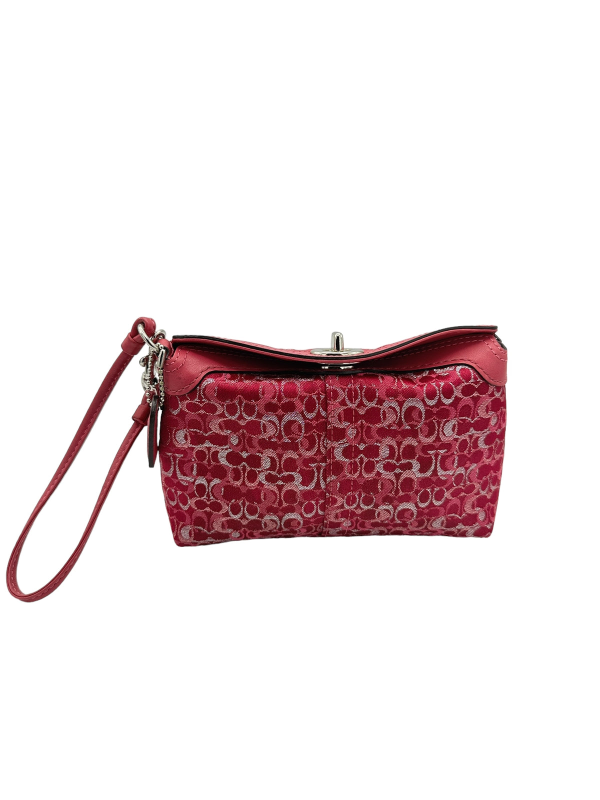 Coach Madison Pink Raspberry Y2K Limited Edition Jacquard Wristlet Clutch