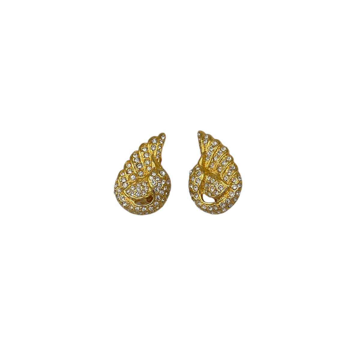 Joan Rivers Gold Pave Swan Vintage Clip-On Earrings