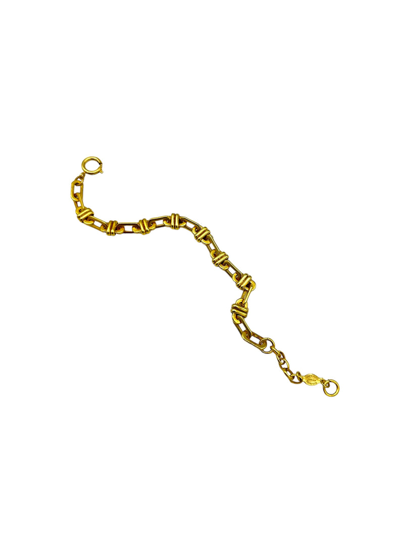 Catherine Popesco Vintage Jewelry Satin Gold Link Stacking Bracelet France