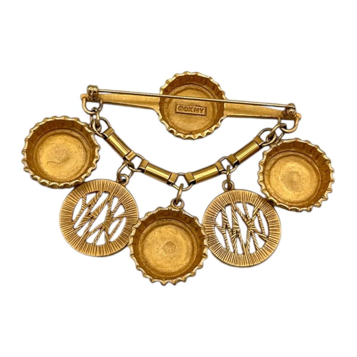 Donna Karan DKNY Bottle Cap Dangle Charm Brooch