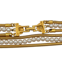 Richelieu Gold Snake Chain Pearl Strand Layered Necklace