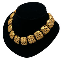 Anne Klein Matte Gold Basket Weave Square Link Necklace