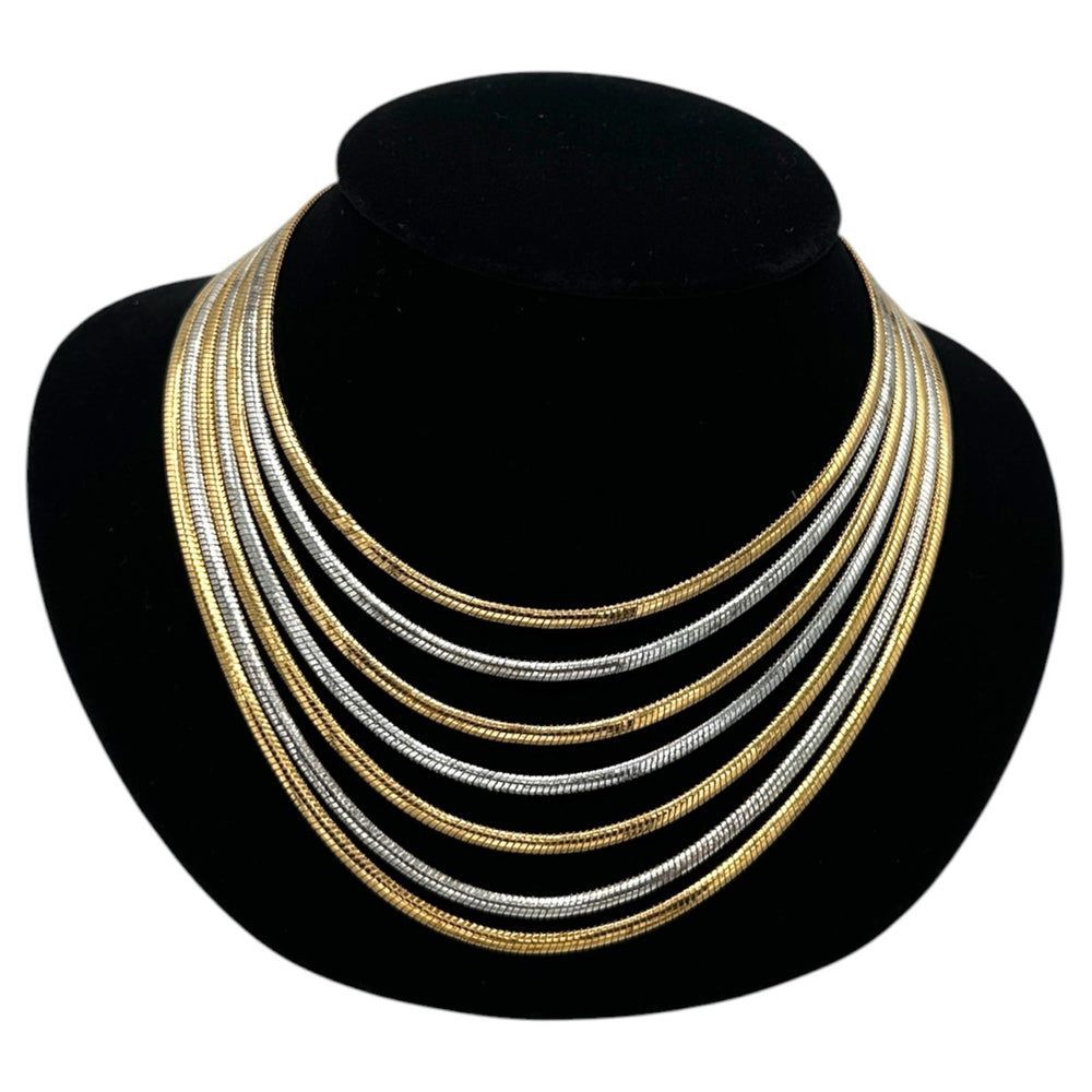 Napier Mix Metal Silver Gold Multi-Chain Necklace