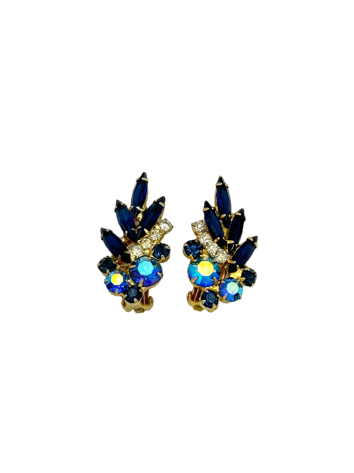 Juliana DeLizza & Elster (D&E) Blue Crawler Floral Clip-On Earrings