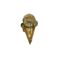 Marvella Gold Ice Cream Cone Brooch Petite Faux Pearl Pin