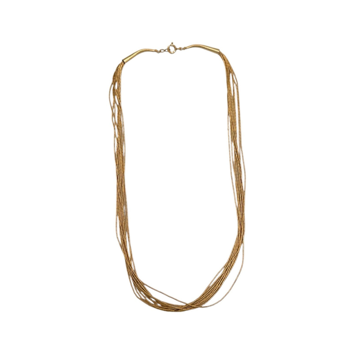 Necklaces & Pendants12K Gold Filled Heishi Tube Bead 10 Strand Necklace Southwestern Style