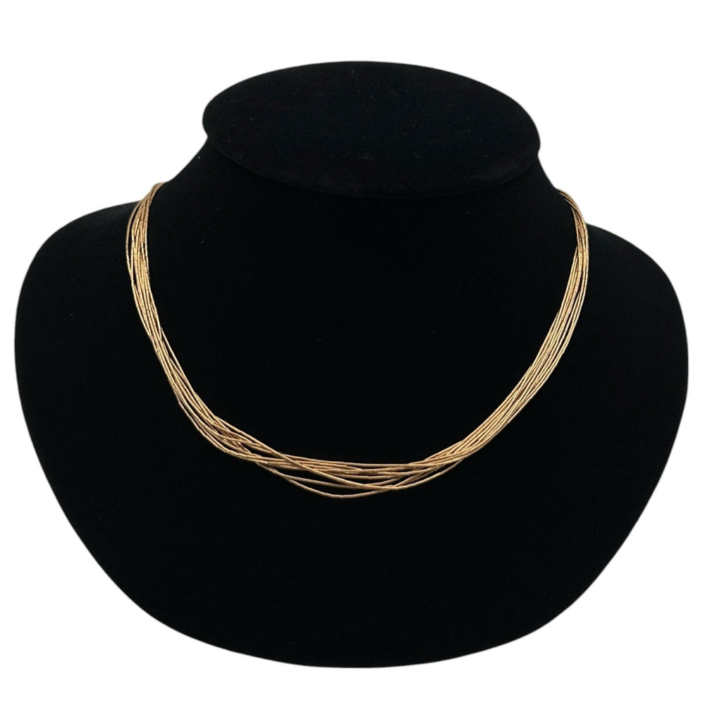 Necklaces & Pendants12K Gold Filled Heishi Tube Bead 10 Strand Necklace Southwestern Style