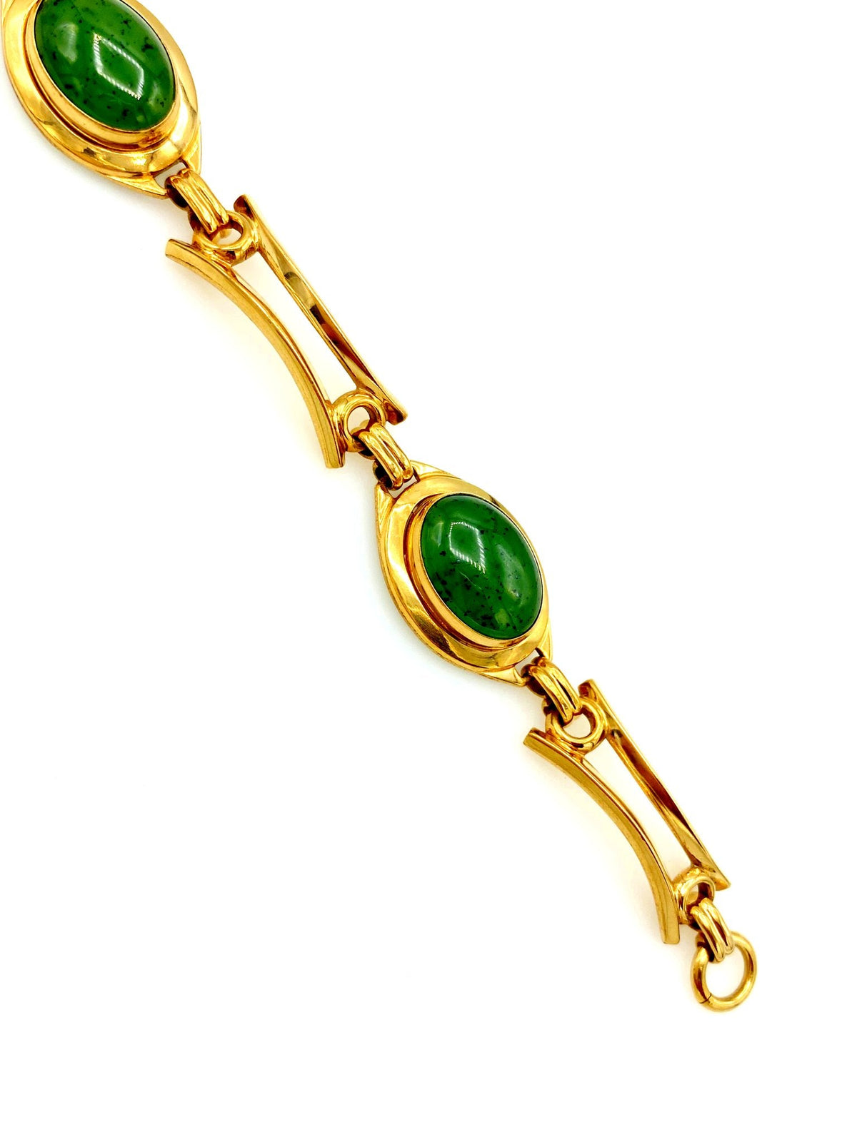 12K Gold Filled Jade Layering Vintage Bracelet - 24 Wishes Vintage Jewelry