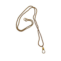 12K Gold - Filled Rope Chain Necklace with Dog Clip Charm Holder Vintage Layering Chain 24 Wishes Vintage Jewelry