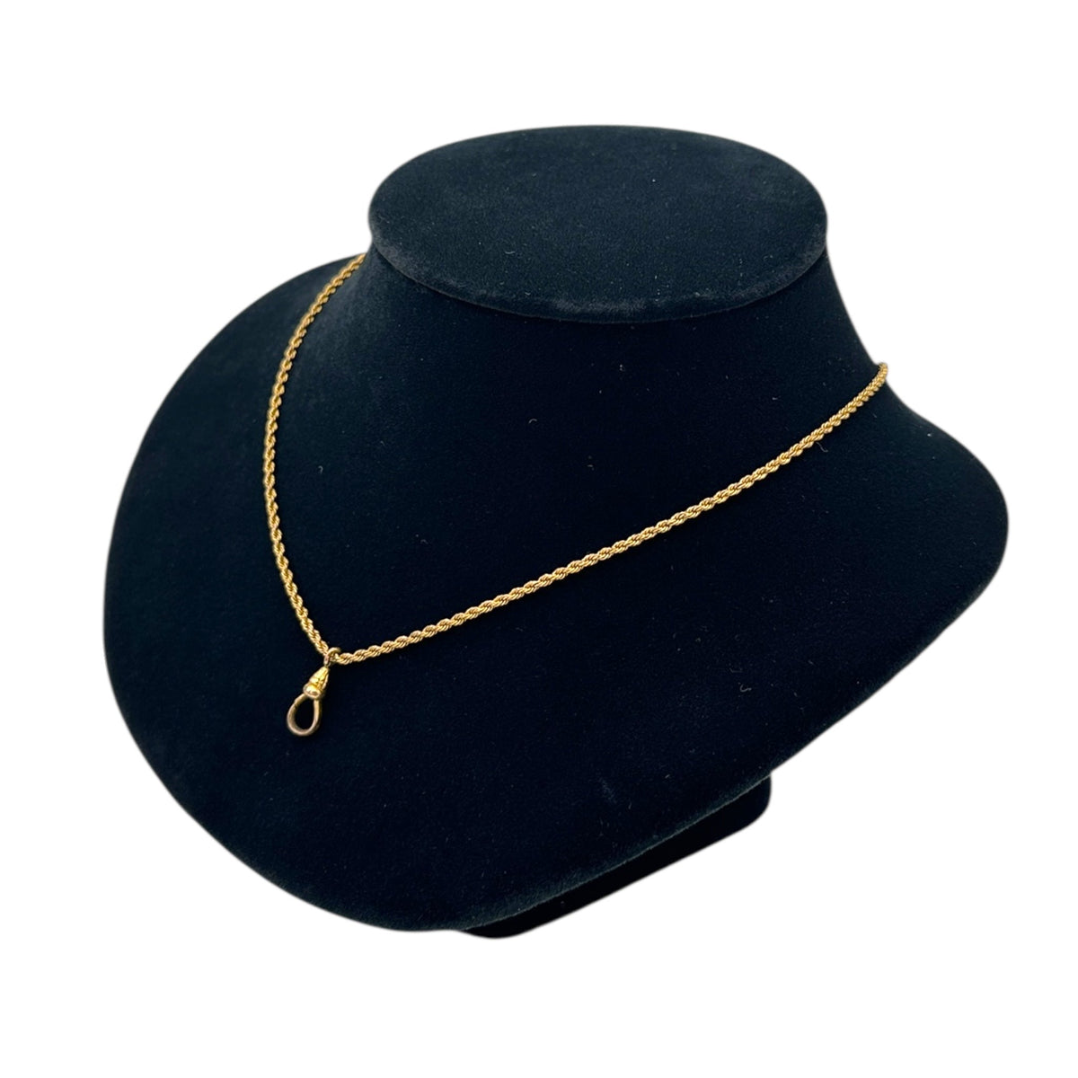 12K Gold - Filled Rope Chain Necklace with Dog Clip Charm Holder Vintage Layering Chain 24 Wishes Vintage Jewelry