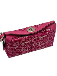 Coach Madison Pink Raspberry Y2K Limited Edition Jacquard Wristlet Clutch