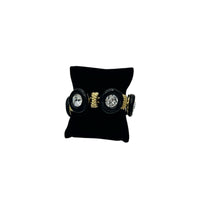 Kenneth Jay Lane KJL Black Circle Link Rhinestone Bracelet