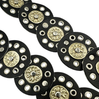 Vintage Chicos Morocco Black Leather Concho Belt M/L