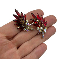 Juliana DeLizza & Elster (D&E) Red Crawler Floral Clip-On Earrings