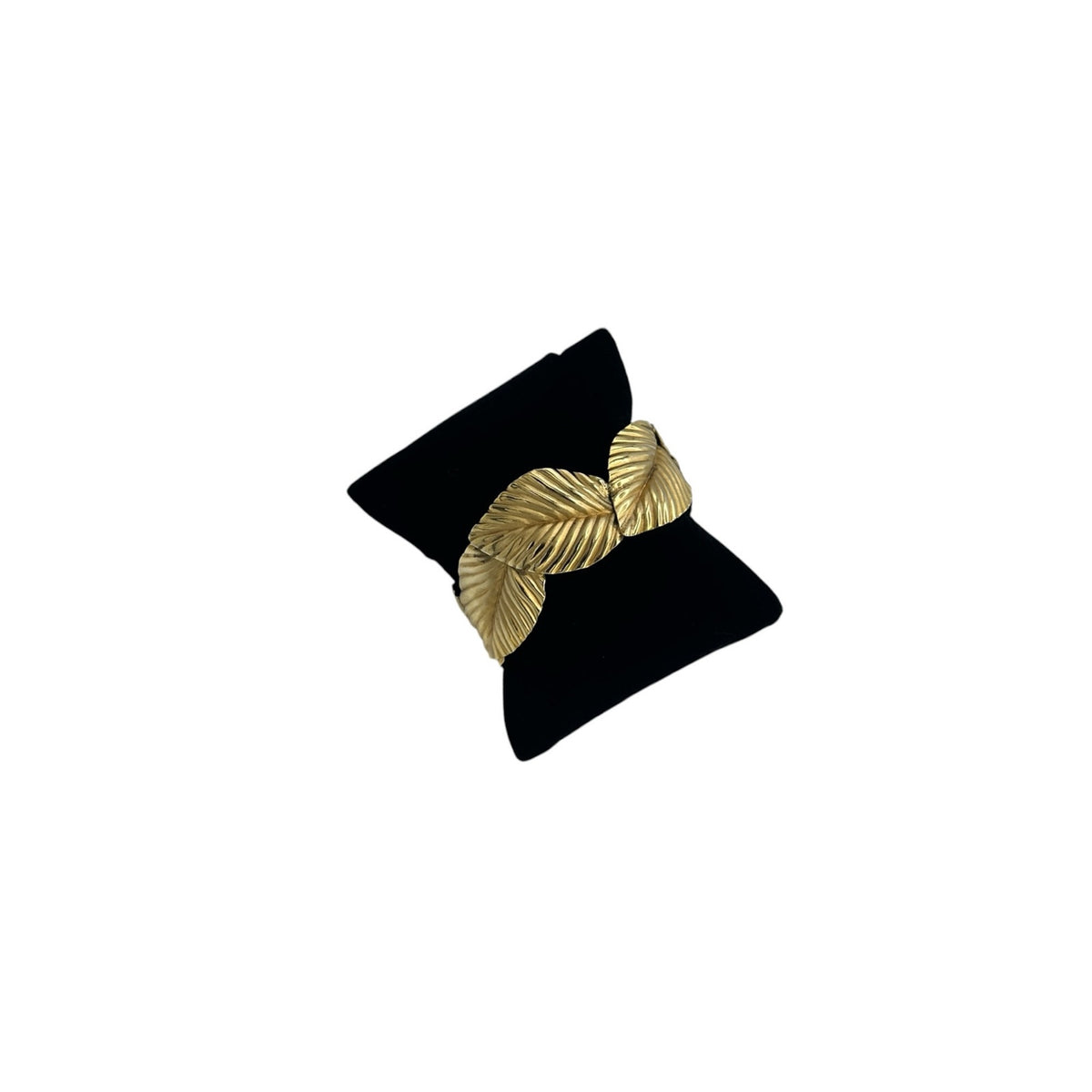Napier Gold Leaf Cuff Bracelet Vintage Signed