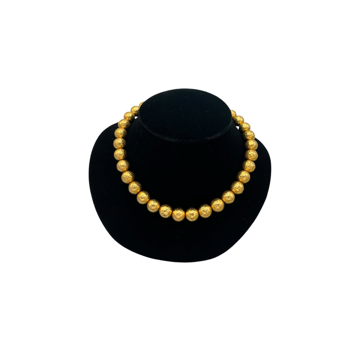 Anne Klein Textured Gold Round Ball Chunky Chain Necklace