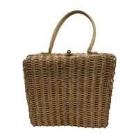 Midas of Miami Gold Wicker Tapestry Handbag Courting Couple