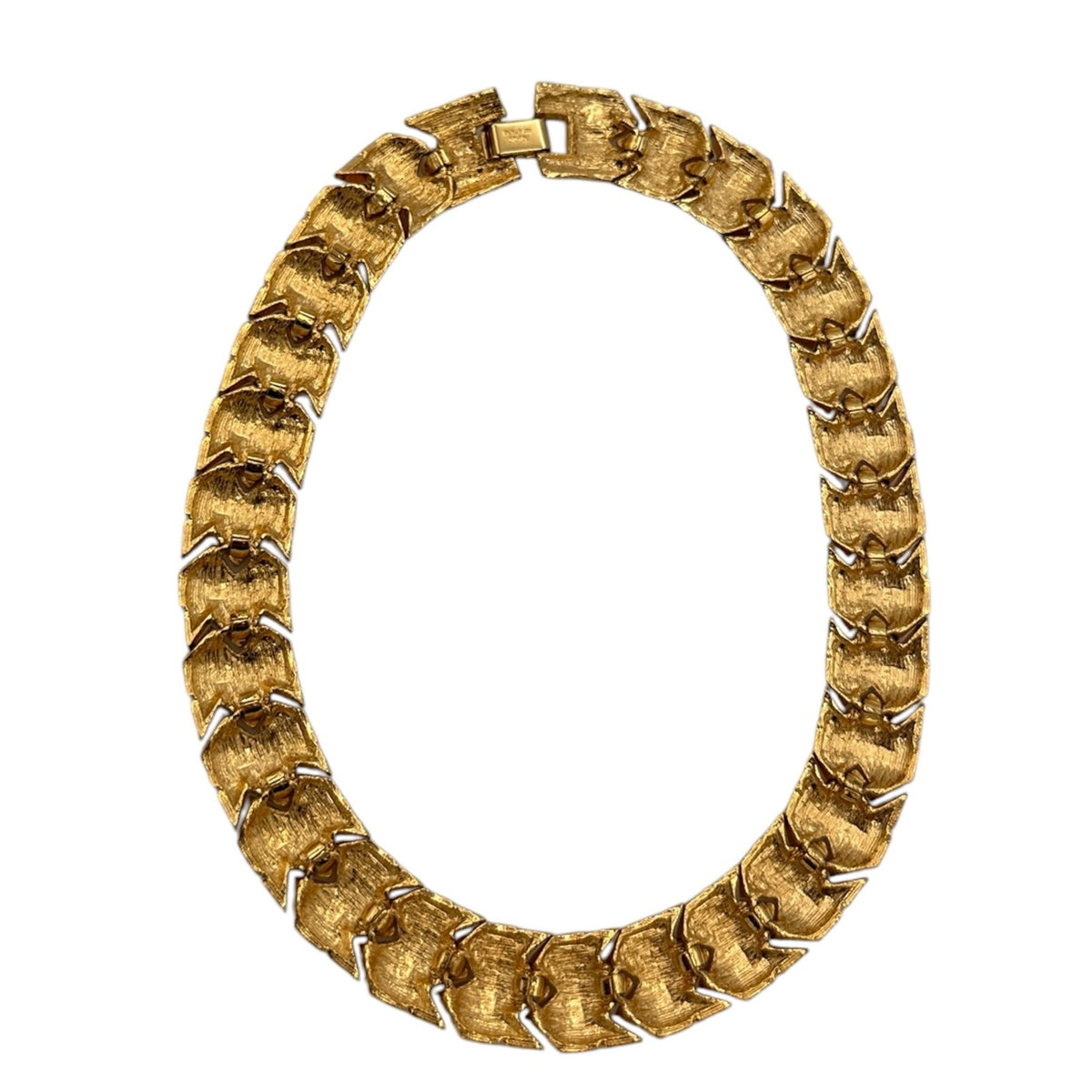 Napier Gold Textured Basket Weave Link Classic Chain Necklace