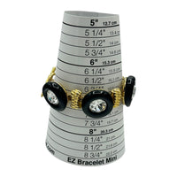 Kenneth Jay Lane KJL Black Circle Link Rhinestone Bracelet