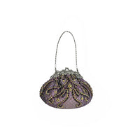 Vintage Purple Art Deco Style Beaded Evening Handbag by Carlo Fellini