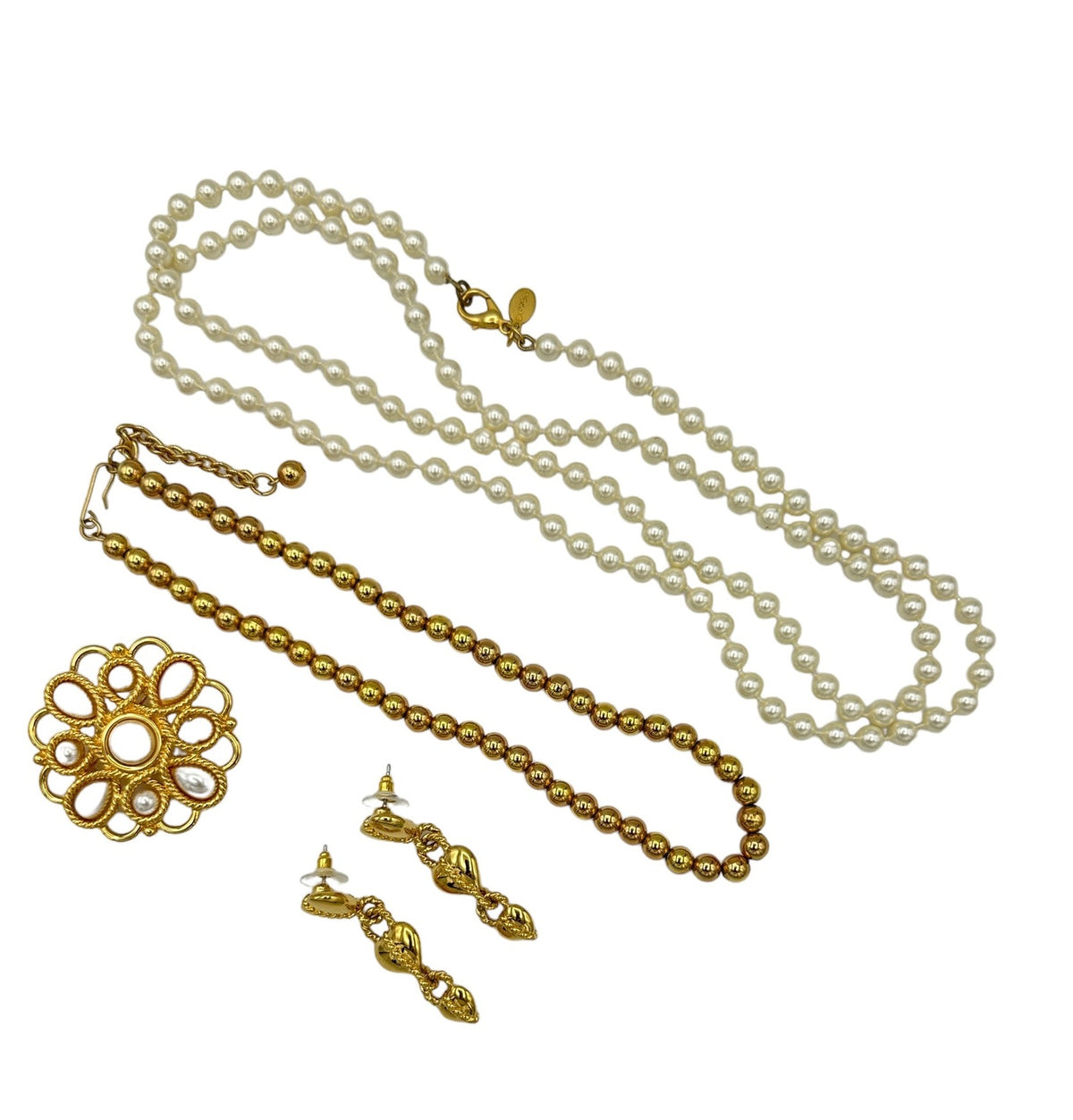 Pearl & Gold Ball Chain Vintage Jewelry Curated Collection