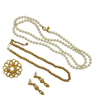 Pearl & Gold Ball Chain Vintage Jewelry Curated Collection