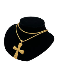 Anne Klein Cross Pendant with Gold Snake Chain Necklace