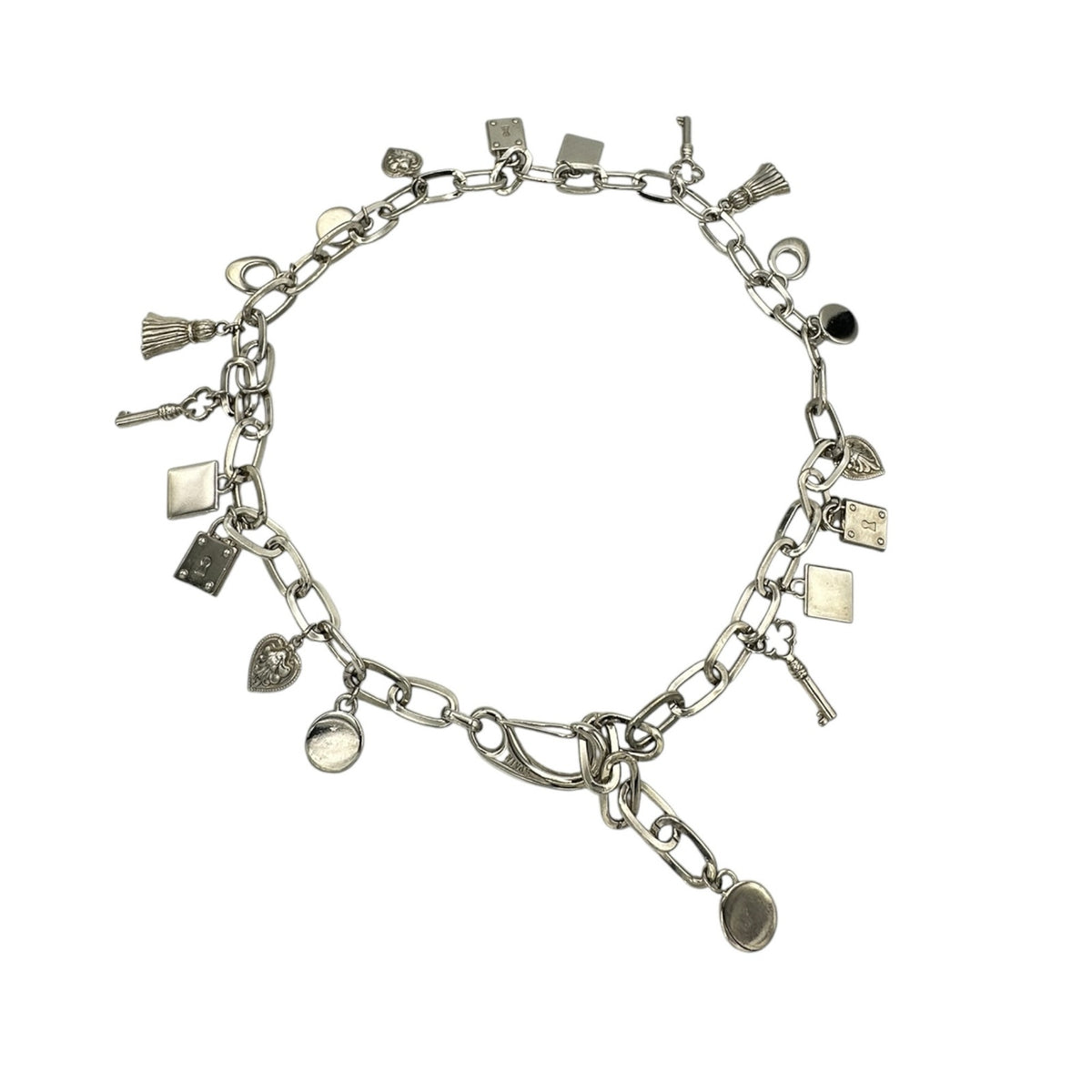 Vintage Escada Silver Chain Charm Statement Belt