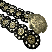 Vintage Chicos Morocco Black Leather Concho Belt M/L