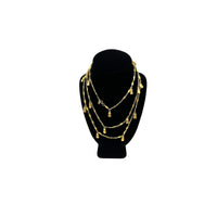 Monet Gold Long Textured Chain Tassel Charm Necklace