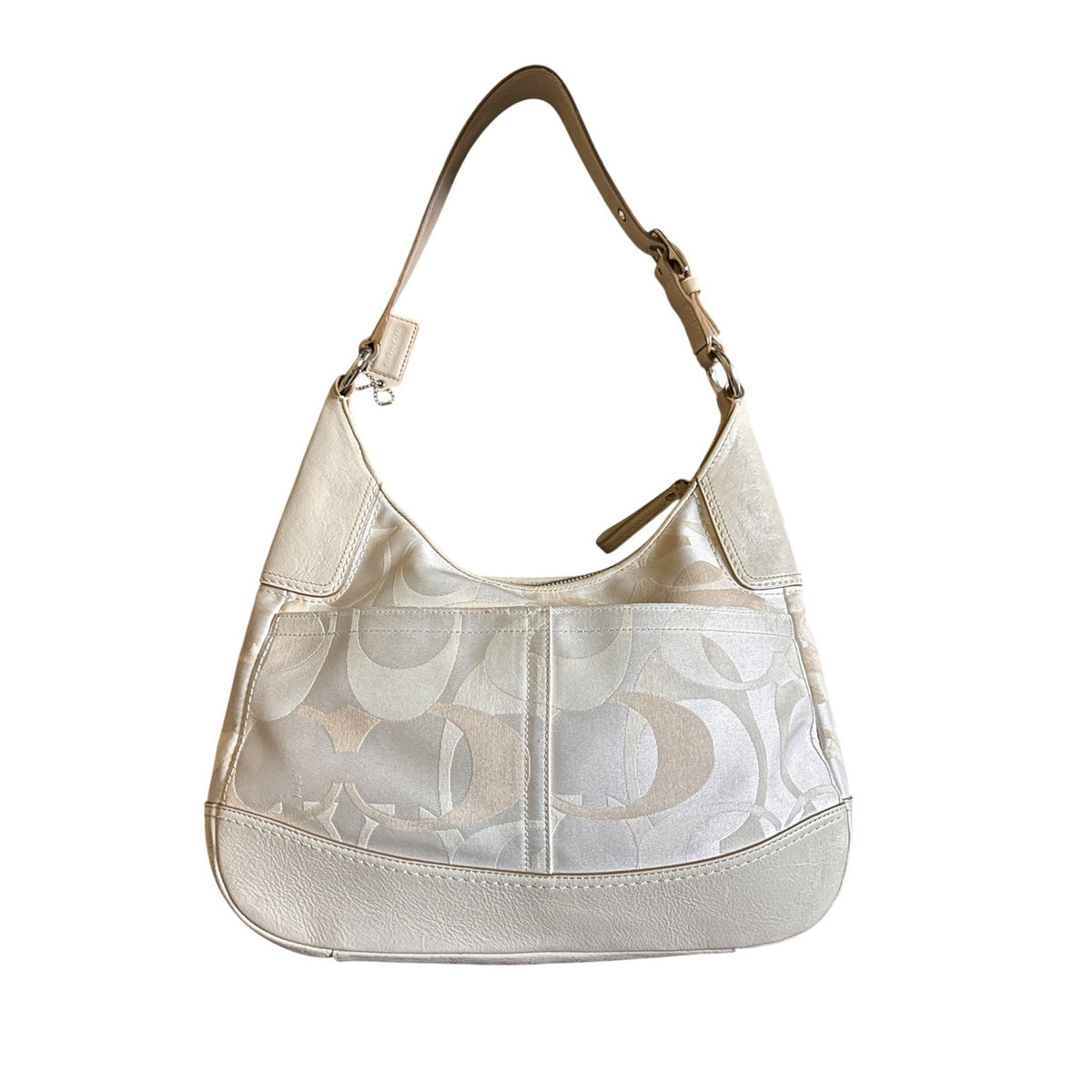 Coach Hampton Optic Signature Logo Stripe Hobo Handbag F13336