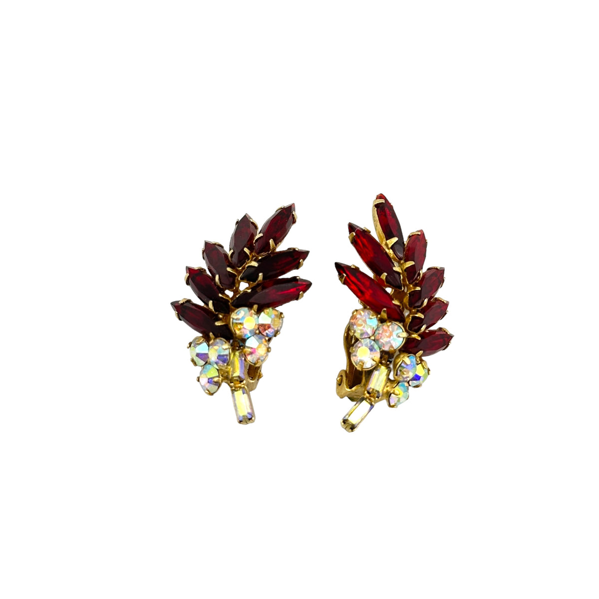 Juliana DeLizza & Elster (D&E) Red Crawler Floral Clip-On Earrings