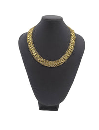 Gold Hobe Basketweave Chain Collar Necklace