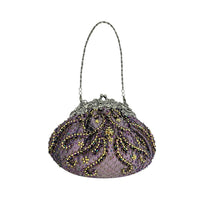 Vintage Purple Art Deco Style Beaded Evening Handbag by Carlo Fellini