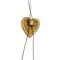 Vintage Gold Rhinestone Heart Slide Bolo Style Necklace