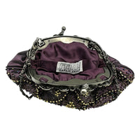 Vintage Purple Art Deco Style Beaded Evening Handbag by Carlo Fellini