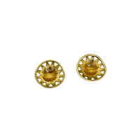 Liz Claiborne LCI Vintage Jewelry Shiny Gold Sun Pierced Earrings