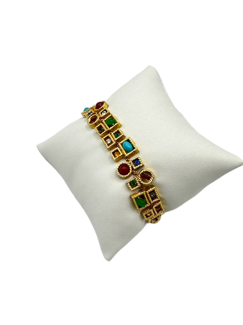 Vintage Gold Geometric Rhinestone ART Arthur Pepper Vintage Stacking Bracelet
