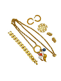 Classic Matt Gold Layering Charm Chain Vintage Jewelry Curated Collection